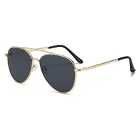 New Men's Large Frame Frog Eyeglasses Driving Sunglasses Outdoor Sports Fashionable Sun Protection Grey And Gold Color Options sku image 1