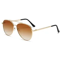 New Men's Large Frame Frog Eyeglasses Driving Sunglasses Outdoor Sports Fashionable Sun Protection Grey And Gold Color Options sku image 3