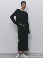 Fashionable Long Open Cardigan Short Skirt Set Women's Strap Vest Three-piece Casual Streetwear Loose Fit Modal Fabric sku image 14
