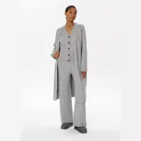 Autumn Winter Knitted Three-Piece Set Women's OL Style Sweater Cardigan Pants Casual Fashion  Ensemble sku image 1