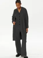 Autumn Winter Knitted Three-Piece Set Women's OL Style Sweater Cardigan Pants Casual Fashion  Ensemble sku image 2