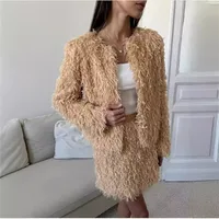 Elegant Tassel Detail Fashion Set Women's Long Sleeve Mini Skirt Casual Outfit New Style Autumn Winter New Arrival sku image 8