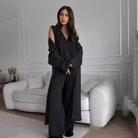 Autumn Winter Knitted Three-Piece Set Women's OL Style Sweater Cardigan Pants Casual Fashion  Ensemble main image 1