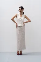 Elegant Sequin Vest And Beaded Long Dress Sexy Versatile Ladies Party Dress Fashion Casual Outfit Solid Color Polyester sku image 5