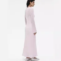 Women's Soft Knitted Hollow Long Dress + Vest Dress Set Casual Style Round Neck Long Sleeve Ice Cream Color European Vacation Fashion main image 3