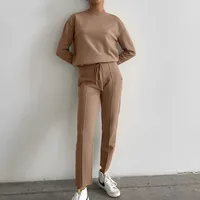 Loose Round Neck Sweater Set Women's Autumn Winter New Style Casual Knitted Outfit Comfortable Long Sleeve Pure Color Fashion main image 1