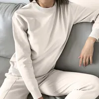 Loose Round Neck Sweater Set Women's Autumn Winter New Style Casual Knitted Outfit Comfortable Long Sleeve Pure Color Fashion main image 3