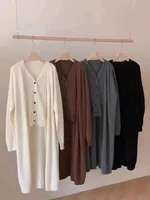 Elegant Style Women's Knitted Long Vest Sweater Casual Fashion Comfortable Breathable Two-Piece Set Spring Autumn New Arrival sku image 3
