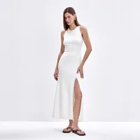 Elegant Long Sleeveless Warm Dress Autumn Winter European Style Fashion Casual High Quality Fabric Comfortable Fit Women's Dress main image 3