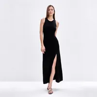 Elegant Long Sleeveless Warm Dress Autumn Winter European Style Fashion Casual High Quality Fabric Comfortable Fit Women's Dress main image 4