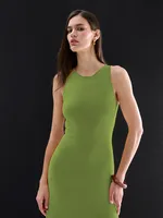 Elegant Long Sleeveless Warm Dress Autumn Winter European Style Fashion Casual High Quality Fabric Comfortable Fit Women's Dress sku image 12