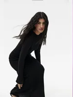 Women's Knitted Hollow Long Dress + Vest Dress Set Soft Knitted Cover Up Casual Long Sleeve Holiday Style Family Gathering Date Tea Party sku image 6