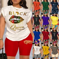 Summer  Women's Fashion Casual Set Round Neck Short Sleeve Digital Printing Polyester Polyester Fiber Street Style Senior Street Style main image 1