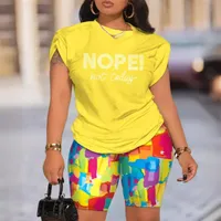 Summer  Women's Fashion Casual Set Round Neck Short Sleeve Digital Printing Polyester Polyester Fiber Street Style Senior Street Style main image 4