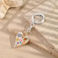 Fashion Style Electroplated Alloy Heart Eye Keychains Drop Oil Painting Keyrings Unisex Weekend Daily Art Design Key Accessories main image 4