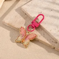 Polished Resin Butterfly Keychains Electroplated Copper Neutral Keyring Modern Style Artistic Key Accessories For Men And Women main image 2