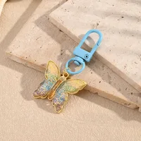 Polished Resin Butterfly Keychains Electroplated Copper Neutral Keyring Modern Style Artistic Key Accessories For Men And Women main image 3
