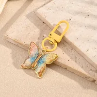 Polished Resin Butterfly Keychains Electroplated Copper Neutral Keyring Modern Style Artistic Key Accessories For Men And Women main image 8