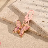 Polished Resin Butterfly Keychains Electroplated Copper Neutral Keyring Modern Style Artistic Key Accessories For Men And Women main image 5