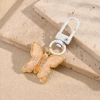 Polished Resin Butterfly Keychains Electroplated Copper Neutral Keyring Modern Style Artistic Key Accessories For Men And Women main image 7