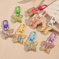 Polished Resin Butterfly Keychains Electroplated Copper Neutral Keyring Modern Style Artistic Key Accessories For Men And Women main image 1