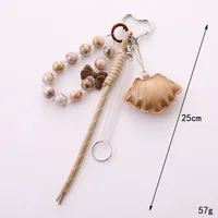 Elegant Cotton Filled Shell Mobile Phone Pendant Women's Handbag Accessories Bow String Beads Chain Marine Theme Crafts main image 2