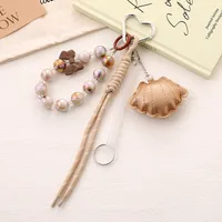 Elegant Cotton Filled Shell Mobile Phone Pendant Women's Handbag Accessories Bow String Beads Chain Marine Theme Crafts main image 3