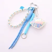 Elegant Cotton Filled Shell Mobile Phone Pendant Women's Handbag Accessories Bow String Beads Chain Marine Theme Crafts main image 5