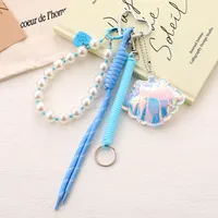 Elegant Cotton Filled Shell Mobile Phone Pendant Women's Handbag Accessories Bow String Beads Chain Marine Theme Crafts sku image 1