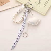 Elegant Cotton Filled Shell Mobile Phone Pendant Women's Handbag Accessories Bow String Beads Chain Marine Theme Crafts sku image 5