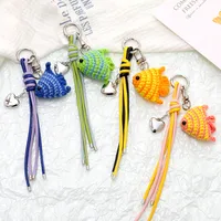 Hand-Woven Cute Fish Mobile Phone Pendant Decorative Chain Multi-Functional Leather Rope Jewelry Ocean Pattern Simple Style main image 1