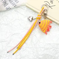 Hand-Woven Cute Fish Mobile Phone Pendant Decorative Chain Multi-Functional Leather Rope Jewelry Ocean Pattern Simple Style main image 4