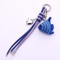 Hand-Woven Cute Fish Mobile Phone Pendant Decorative Chain Multi-Functional Leather Rope Jewelry Ocean Pattern Simple Style main image 5