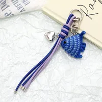 Hand-Woven Cute Fish Mobile Phone Pendant Decorative Chain Multi-Functional Leather Rope Jewelry Ocean Pattern Simple Style sku image 2
