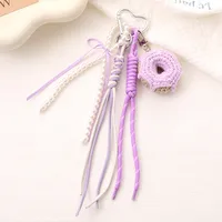 Hand-woven Nylon Rope Mobile Phone Pendant, Doughnut-shaped, Candy-colored Handbag Accessory main image 4