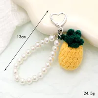 Hand-Woven Fruit Car Key Ring Pendant Earphone Box Decoration Anti-Lost Lanyard Jewelry Cartoon Style Spherical Yarn main image 2