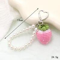 Hand-Woven Fruit Car Key Ring Pendant Earphone Box Decoration Anti-Lost Lanyard Jewelry Cartoon Style Spherical Yarn main image 3