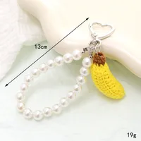 Hand-Woven Fruit Car Key Ring Pendant Earphone Box Decoration Anti-Lost Lanyard Jewelry Cartoon Style Spherical Yarn main image 4