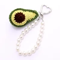 Hand-Woven Fruit Car Key Ring Pendant Earphone Box Decoration Anti-Lost Lanyard Jewelry Cartoon Style Spherical Yarn main image 5