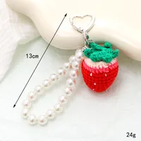 Hand-Woven Fruit Car Key Ring Pendant Earphone Box Decoration Anti-Lost Lanyard Jewelry Cartoon Style Spherical Yarn sku image 5