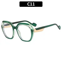 Fashionable Color Block Sunscreen Sunglasses For Women Casual Elegant Style Blue Light Blocking All Seasons Suitable Square Frame sku image 11