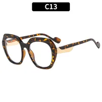 Fashionable Color Block Sunscreen Sunglasses For Women Casual Elegant Style Blue Light Blocking All Seasons Suitable Square Frame sku image 13