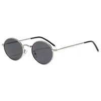 Fashionable Unisex Metal Material UV Protection Sunglasses Oval Frame Full Frame Casual Style Suitable For All Seasons main image 4