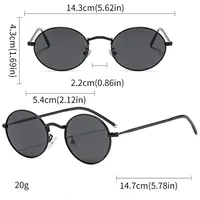Fashionable Unisex Metal Material UV Protection Sunglasses Oval Frame Full Frame Casual Style Suitable For All Seasons main image 2