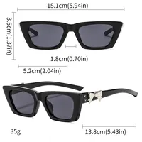 Fashionable New Style Square Sunglasses Unisex Casual Elegant Sun Protection Eyewear Butterfly Bow Trendy All Match main image 2