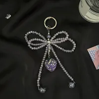 Beaded Bow Phone For Girls Pendant Keychain Earphone Bag Camera Decoration Alloy Jewelry Accessories main image 3