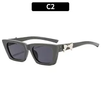 Fashionable New Style Square Sunglasses Unisex Casual Elegant Sun Protection Eyewear Butterfly Bow Trendy All Match sku image 2