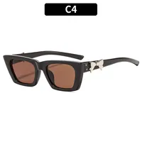 Fashionable New Style Square Sunglasses Unisex Casual Elegant Sun Protection Eyewear Butterfly Bow Trendy All Match sku image 4