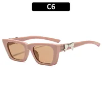 Fashionable New Style Square Sunglasses Unisex Casual Elegant Sun Protection Eyewear Butterfly Bow Trendy All Match sku image 6