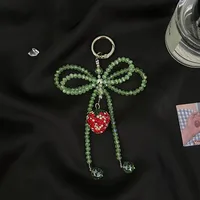 Beaded Bow Phone For Girls Pendant Keychain Earphone Bag Camera Decoration Alloy Jewelry Accessories main image 5